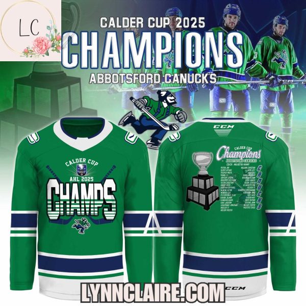 Limited Edition Calder Cup AHL 2025 Champs Abbotsford Canucks Hockey Jersey