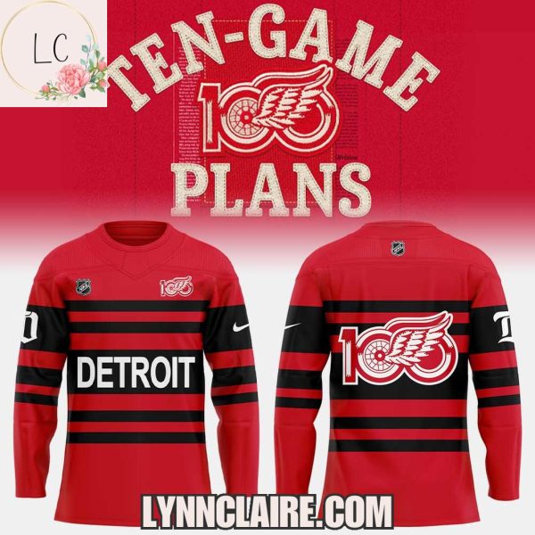 Limited Edition Detroit Red Wings Ten-Game Plans 2025 Hockey Jersey