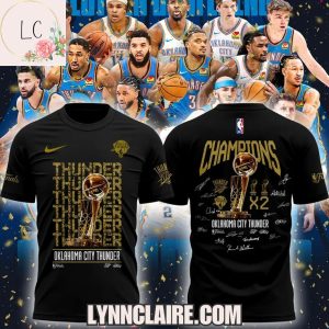 Limited Edition Finals Champions X2 Oklahoma City Thunder 3D T-Shirt – Black