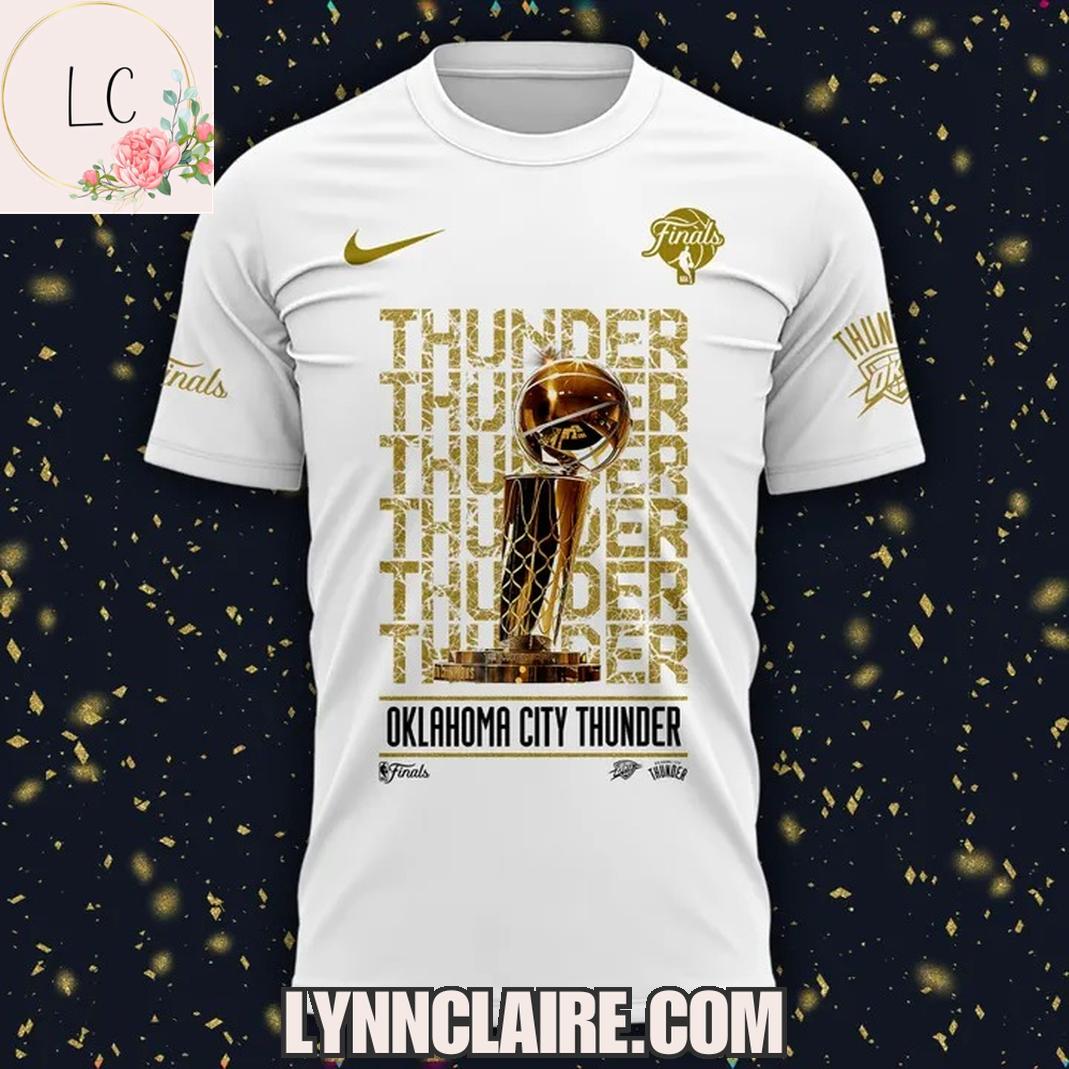 Limited Edition Finals Champions X2 Oklahoma City Thunder 3D T-Shirt - White Limited Edition Finals Champions X2 Oklahoma City Thunder 3D T-Shirt - White