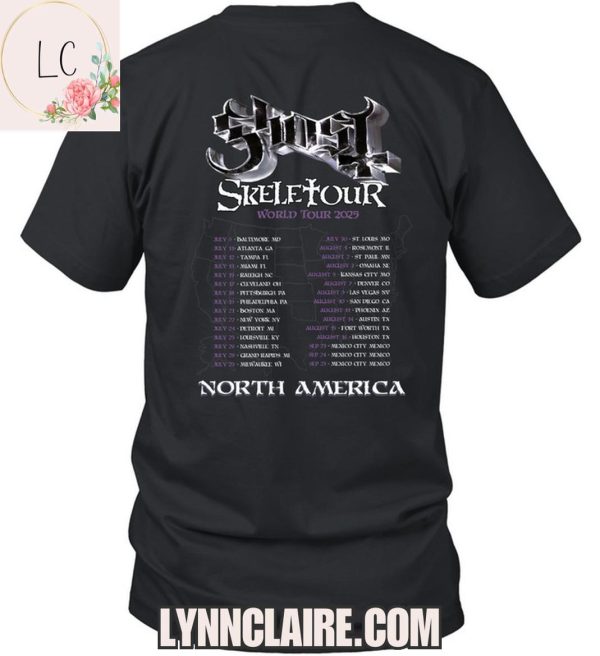 Limited Edition Ghost Skeletour World Tour 2025 North America 2D T-Shirt