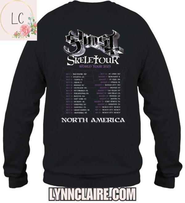 Limited Edition Ghost Skeletour World Tour 2025 North America 2D T-Shirt