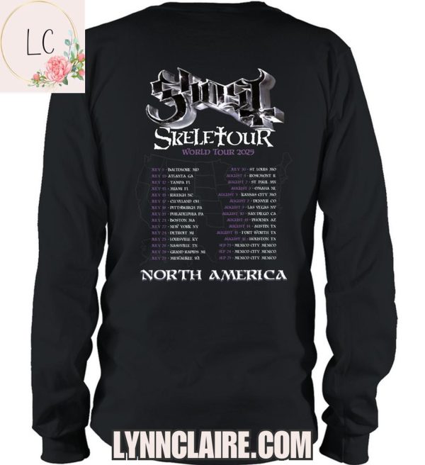 Limited Edition Ghost Skeletour World Tour 2025 North America 2D T-Shirt