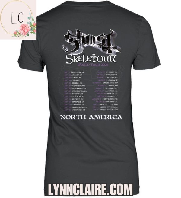 Limited Edition Ghost Skeletour World Tour 2025 North America 2D T-Shirt
