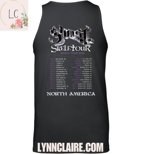 Limited Edition Ghost Skeletour World Tour 2025 North America 2D T-Shirt