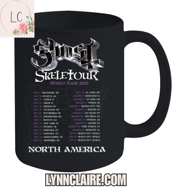 Limited Edition Ghost Skeletour World Tour 2025 North America 2D T-Shirt