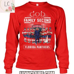 Limited Edition God First Family Second Then Florida Panthers 2D T-Shirt
