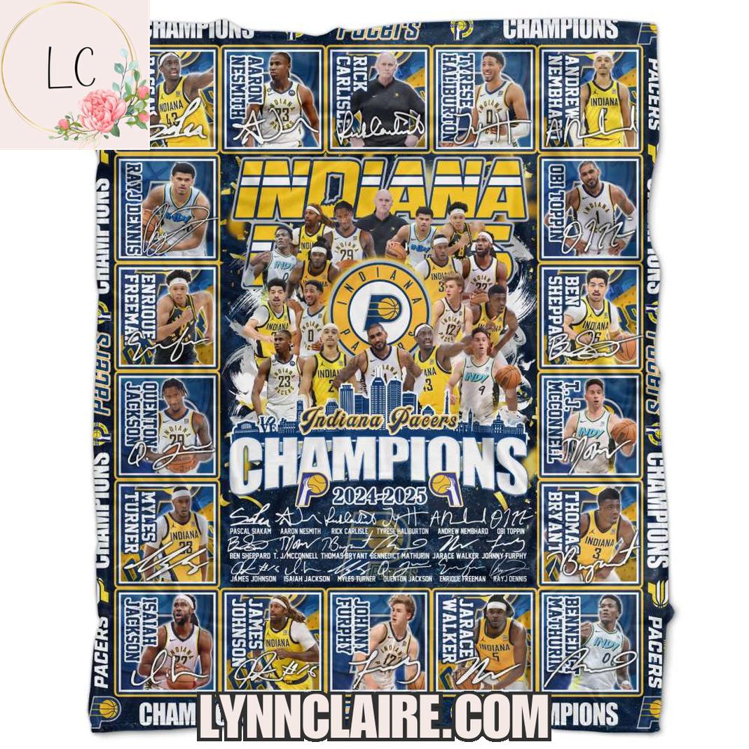 Limited Edition Indiana Pacers Champions 2024-2025 Fleece Blanket Limited Edition Indiana Pacers Champions 2024-2025 Fleece Blanket