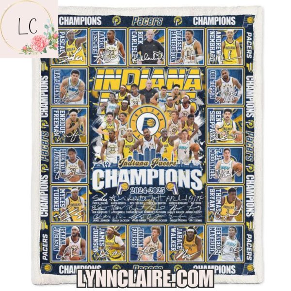 Limited Edition Indiana Pacers Champions 2024-2025 Fleece Blanket