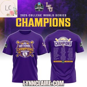 Limited Edition LSU Tigers 2025 College World Series Champions 3D T-Shirt