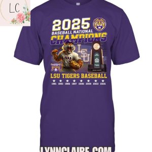 Limited Edition LSU Tigers 8X 2025 Baseball National Champions 2D T-Shirt