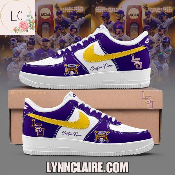 Limited Edition LSU Tigers NCAA Baseball College World Series Champions 2025 AF1 Shoes Custom Name