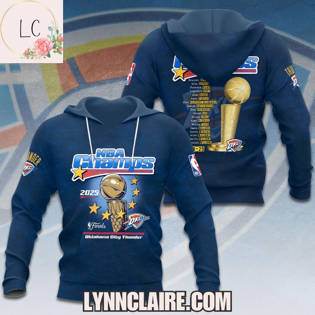 Limited Edition NBA Champs 2025 Finals Oklahoma City Thunder 3D T-Shirt Limited Edition NBA Champs 2025 Finals Oklahoma City Thunder 3D T-Shirt