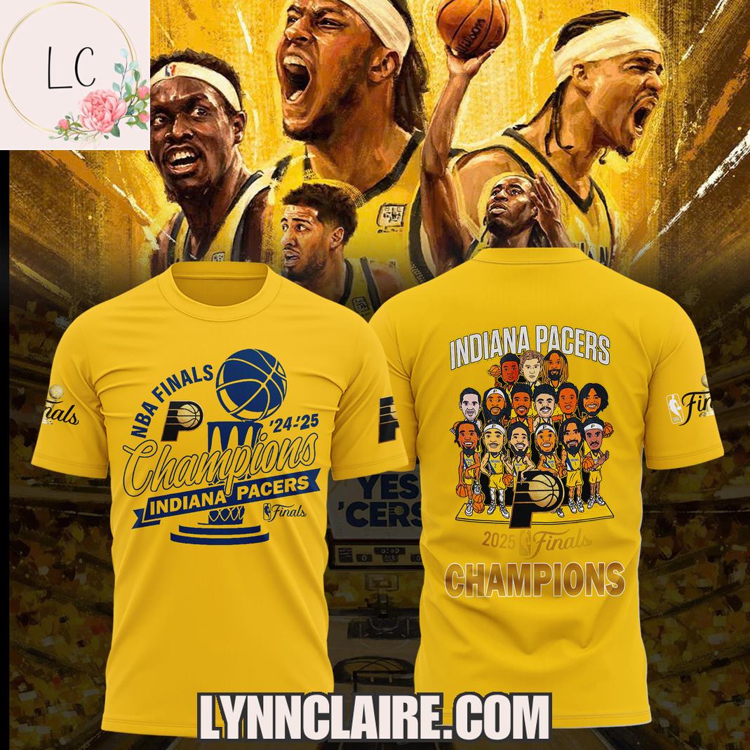 Limited Edition NBA Finals Champions Indiana Pacers 24-25 3D T-Shirt Limited Edition NBA Finals Champions Indiana Pacers 24-25 3D T-Shirt