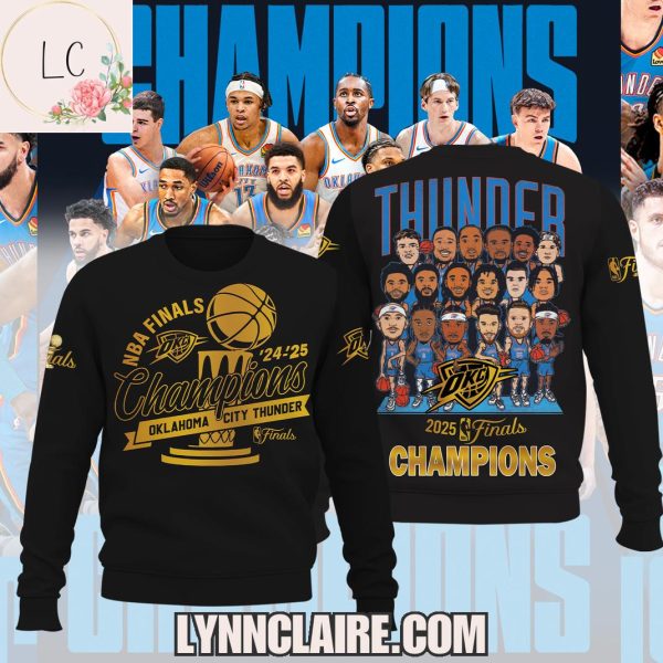 Limited Edition NBA Finals Champions Oklahoma City Thunder 24-25 3D T-Shirt – Black