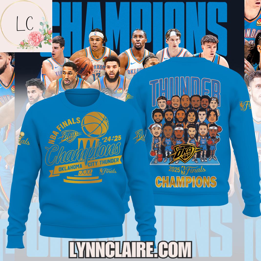 Limited Edition NBA Finals Champions Oklahoma City Thunder 24-25 3D T-Shirt - Navy Limited Edition NBA Finals Champions Oklahoma City Thunder 24-25 3D T-Shirt - Navy