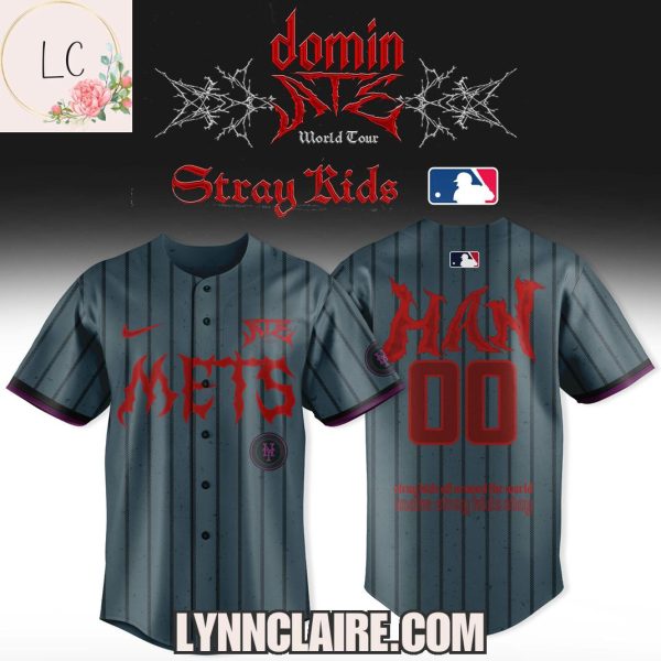 Limited Edition New York Mets x Stray Kids Dominate World Tour “Han 00” Baseball Jersey