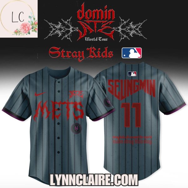 Limited Edition New York Mets x Stray Kids Dominate World Tour “Seungmin 11” Baseball Jersey