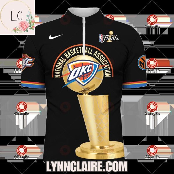 Limited Edition Oklahoma City Thunder 2025 National Basketball Association Champions Short Sleeves Quarter Zip Jersey
