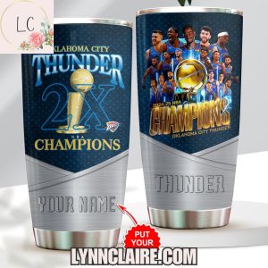 Limited Edition Oklahoma City Thunder 2X Champions 20oz Tumbler Custom Name