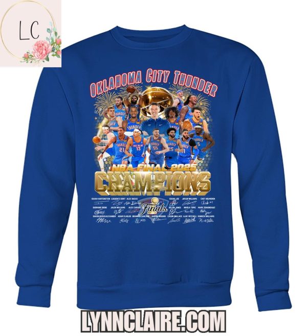 Limited Edition Oklahoma City Thunder NBA 2025 Champions Finals 2D T-Shirt
