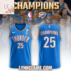 Limited Edition Oklahoma City Thunder NBA Champions 25 Basketball Jersey