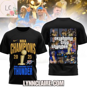 Limited Edition Oklahoma City Thunder x Gta5 NBA Champions 2025 3D T-Shirt