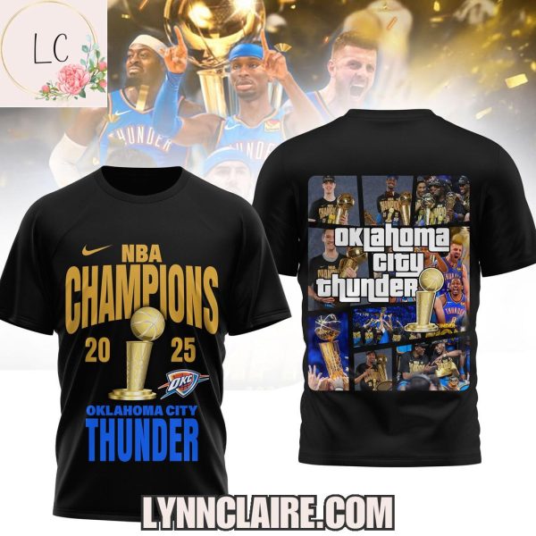 Limited Edition Oklahoma City Thunder x Gta5 NBA Champions 2025 3D T-Shirt