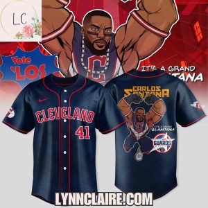 Limited Edition Power All-Star Cleveland Guardians x Carlos Slamtana It’s A Grand Slamtana Baseball Jersey – Blue