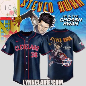 Limited Edition Power All-Star Cleveland Guardians x Steven Kwan He Is The Chosen Kwan Baseball Jersey – Blue