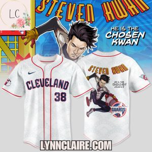 Limited Edition Power All-Star Cleveland Guardians x Steven Kwan He Is The Chosen Kwan Baseball Jersey – White