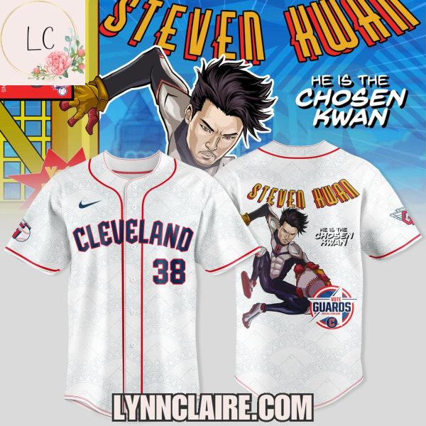Limited Edition Power All-Star Cleveland Guardians x Steven Kwan He Is The Chosen Kwan Baseball Jersey – White
