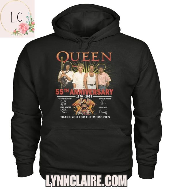 Limited Edition Queen 55th Anniversary 1970-2025 Thank You For The Memories 2D T-Shirt