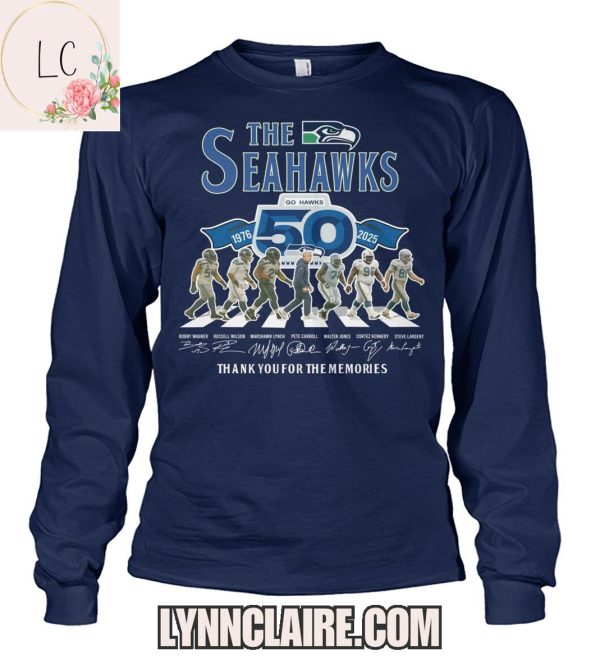 Limited Edition Seattle Seahawks 50th 1976-2026 Thank You For The Memories 2D T-Shirt