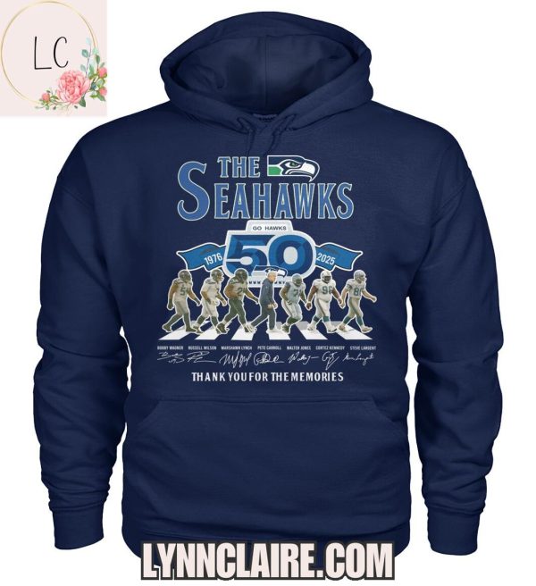 Limited Edition Seattle Seahawks 50th 1976-2026 Thank You For The Memories 2D T-Shirt