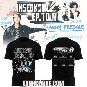 Limited Edition Worldwide Handsome RunSeokjin Ep Tour 2025 3D T-Shirt