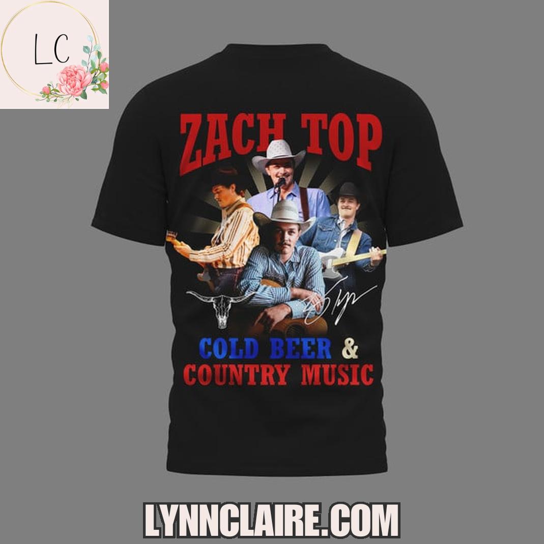 Limited Edition Zach Top Cold Beer & Country Music 2025 3D T-Shirt Limited Edition Zach Top Cold Beer & Country Music 2025 3D T-Shirt