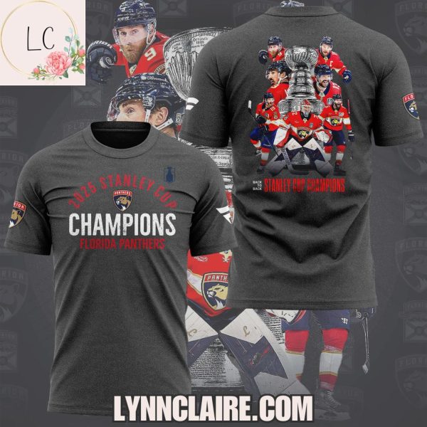 New Limited Edition Back To Back Stanley Cup Champions Florida Panthers 2025 Hoodie – Grey