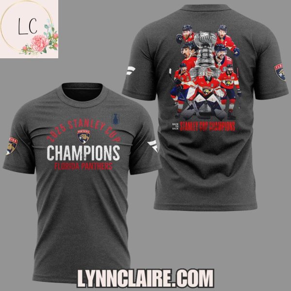 New Limited Edition Back To Back Stanley Cup Champions Florida Panthers 2025 Hoodie – Grey
