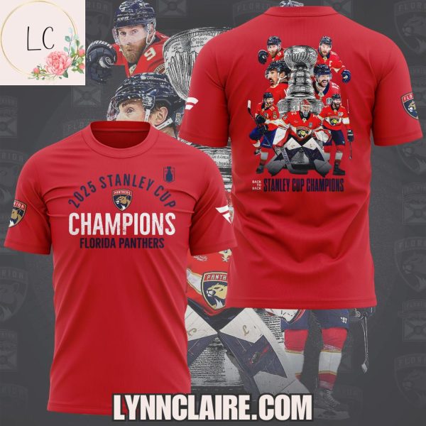 New Limited Edition Back To Back Stanley Cup Champions Florida Panthers 2025 Hoodie – Red