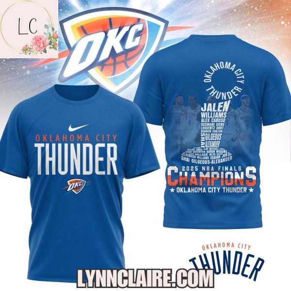 Oklahoma City Thunder 2025 National Basketball Association Finals Champions 3D T-Shirt – Blue