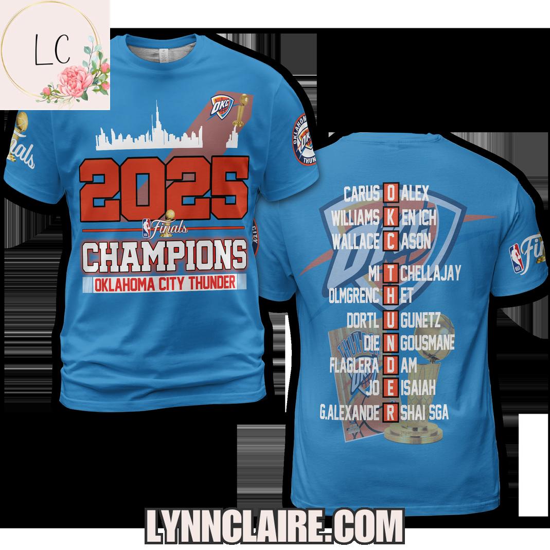 Special Edition 2025 Oklahoma City Thunder Finals Champions 3D T-Shirt Special Edition 2025 Oklahoma City Thunder Finals Champions 3D T-Shirt