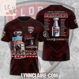 Special Edition 2025 Stanley Cup Florida Panthers Champions 3D T-Shirt