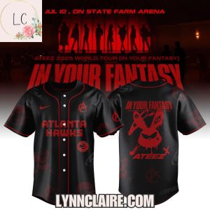 Special Edition Ateez x Atlanta Hawks 2025 World Tour In Your Fantasy Baseball Jersey