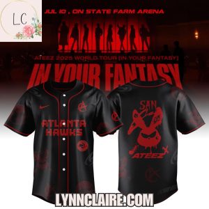 Special Edition Ateez x Atlanta Hawks 2025 World Tour In Your Fantasy Baseball Jersey