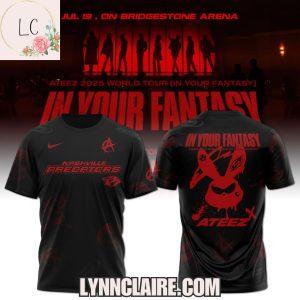 Special Edition Ateez x Nashville Predators 2025 World Tour In Your Fantasy 3D T-Shirt