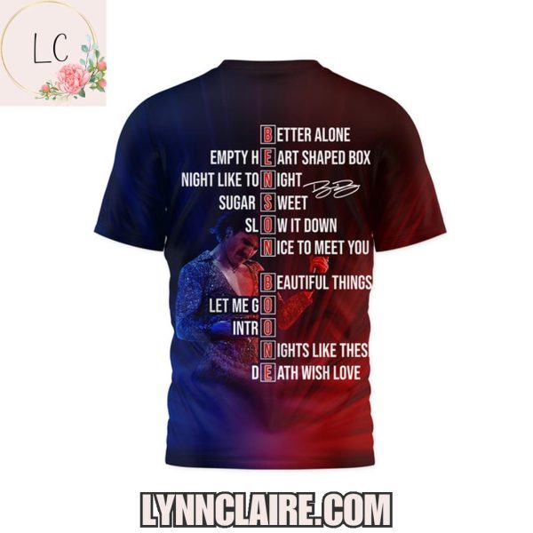 Special Edition Benson Boone 2025 American Heart Tour 3D T-Shirt