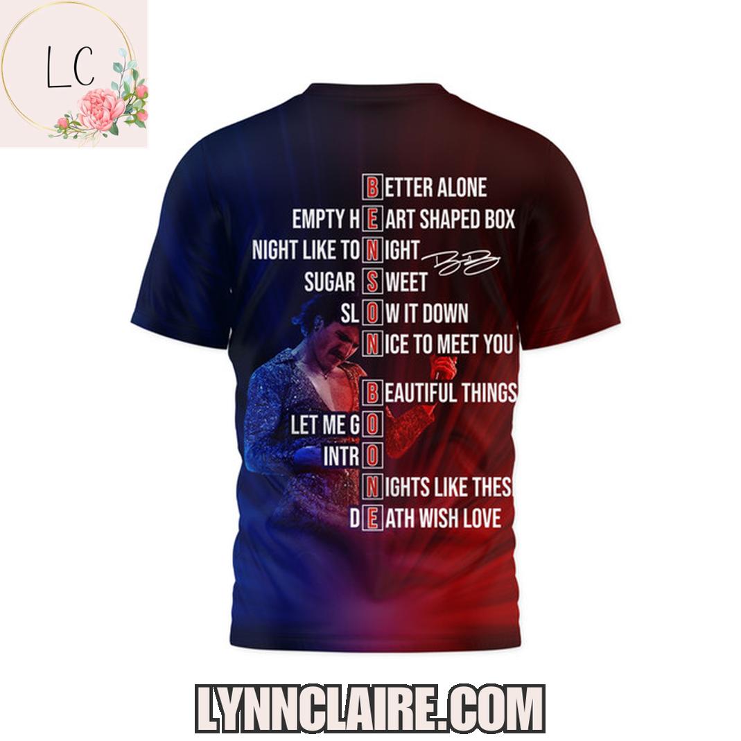 Special Edition Benson Boone 2025 American Heart Tour 3D T-Shirt Special Edition Benson Boone 2025 American Heart Tour 3D T-Shirt