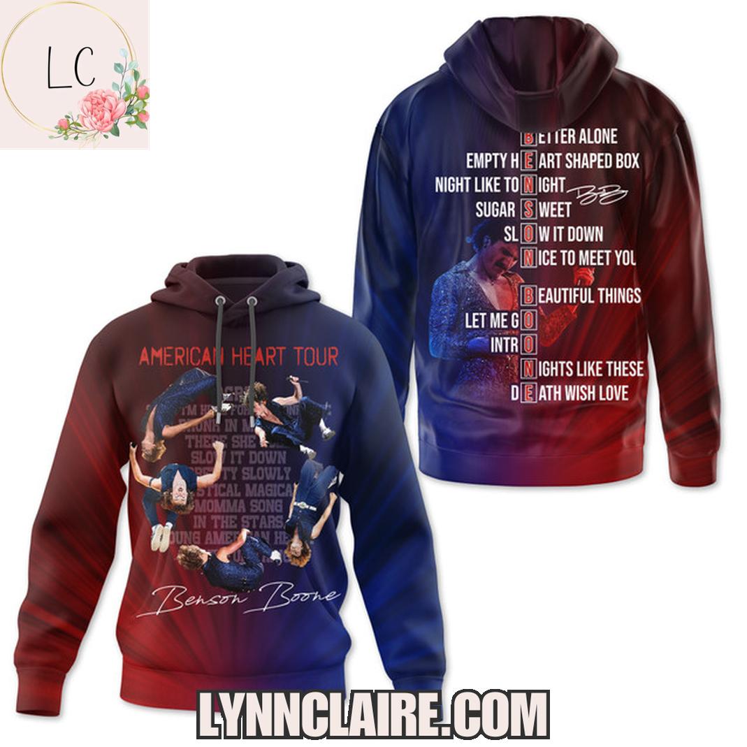 Special Edition Benson Boone 2025 American Heart Tour 3D T-Shirt Special Edition Benson Boone 2025 American Heart Tour 3D T-Shirt