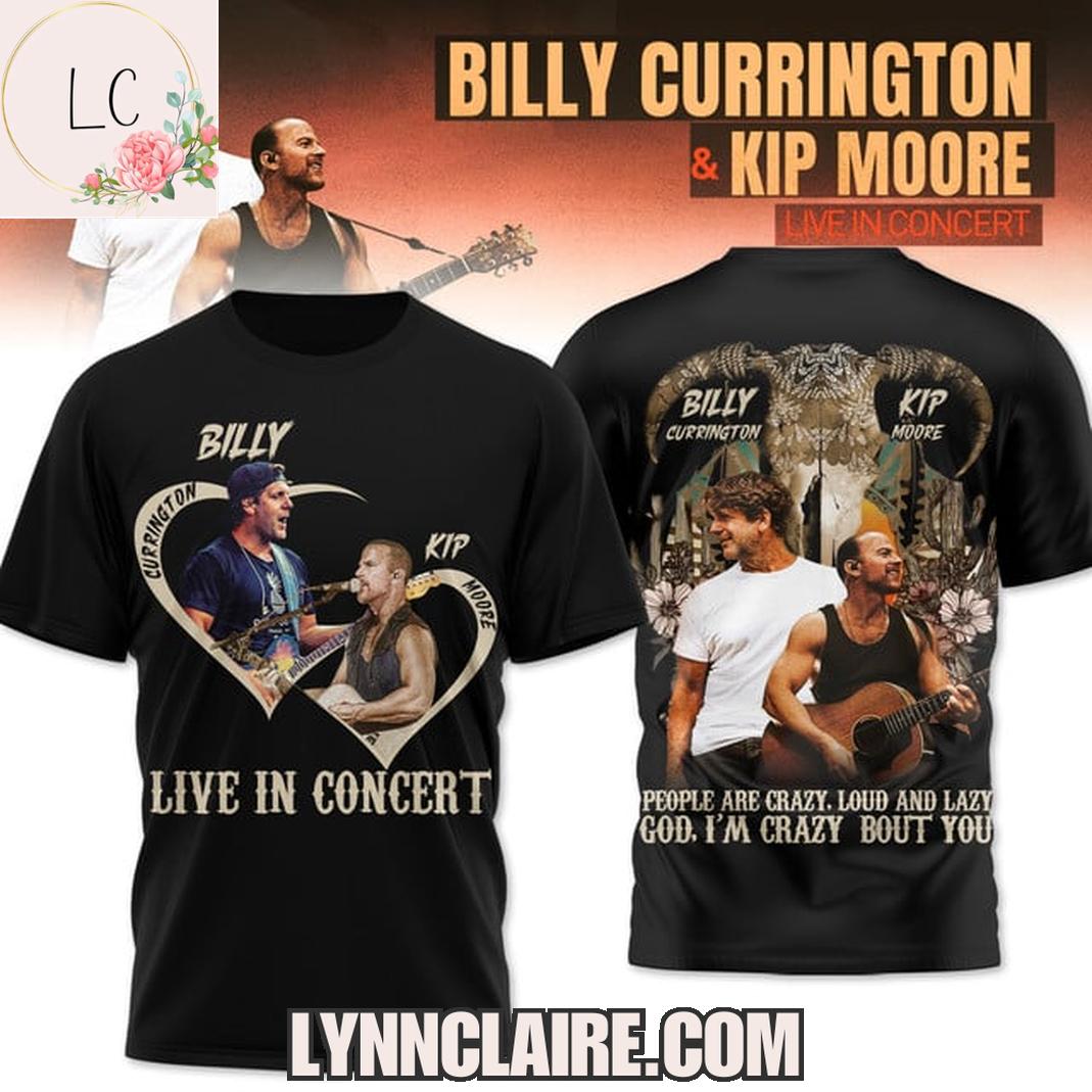 Special Edition Billy Currington & Kip Moore Live In Concert 2025 3D T-Shirt Special Edition Billy Currington & Kip Moore Live In Concert 2025 3D T-Shirt